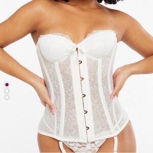 Savage X Fenty White Lace Bustier